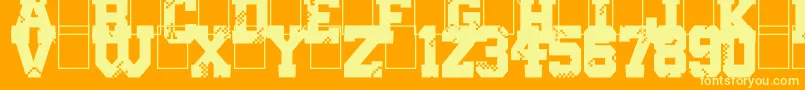 Digital College Font – Yellow Fonts on Orange Background