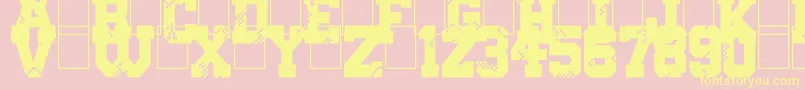 Digital College Font – Yellow Fonts on Pink Background
