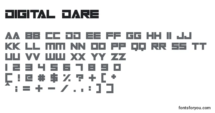 Police Digital Dare - Alphabet, Chiffres, Caractères Spéciaux