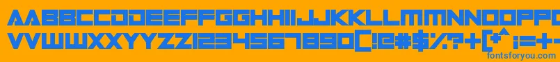 Digital Dare Font – Blue Fonts on Orange Background