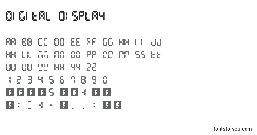 Fuente Digital Display - alfabeto, números, caracteres especiales