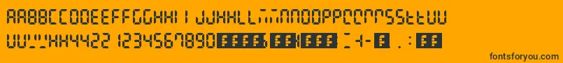 Digital Display Font – Black Fonts on Orange Background
