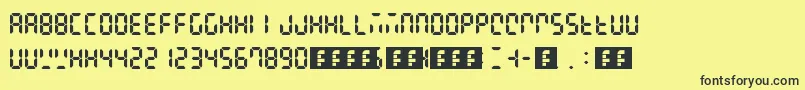 Digital Display Font – Black Fonts on Yellow Background