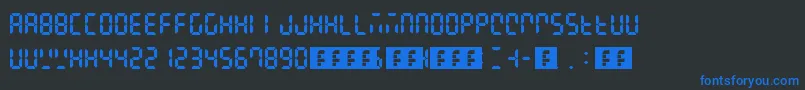 Digital Display Font – Blue Fonts on Black Background