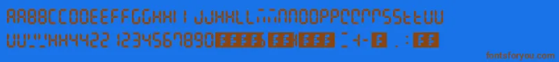 Digital Display Font – Brown Fonts on Blue Background