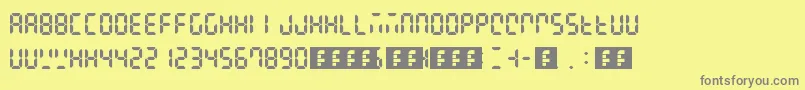 Czcionka Digital Display – szare czcionki na żółtym tle