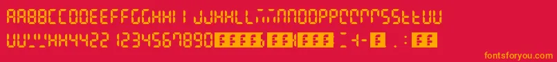 Шрифт Digital Display – оранжевые шрифты на красном фоне