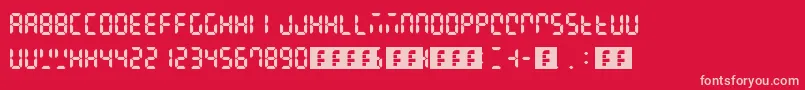フォントDigital Display – 赤い背景にピンクのフォント