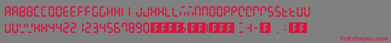 Czcionka Digital Display – czerwone czcionki na szarym tle