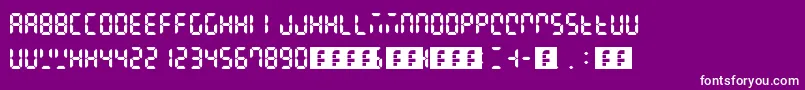 Digital Display Font – White Fonts on Purple Background