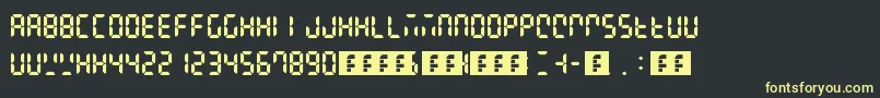 Digital Display Font – Yellow Fonts on Black Background