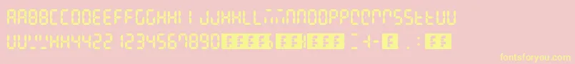 fuente Digital Display – Fuentes Amarillas Sobre Fondo Rosa
