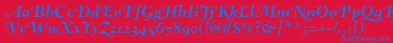 FairfieldLh76SwashBoldItalicOldStyleFigures Font – Blue Fonts on Red Background