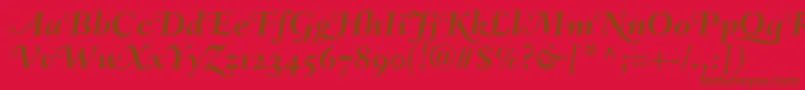 FairfieldLh76SwashBoldItalicOldStyleFigures Font – Brown Fonts on Red Background