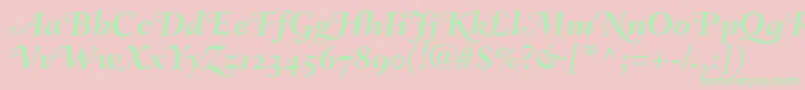 FairfieldLh76SwashBoldItalicOldStyleFigures Font – Green Fonts on Pink Background