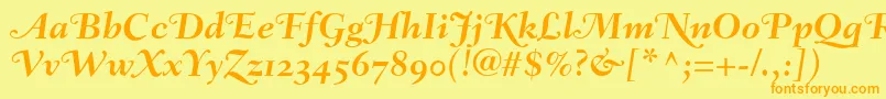 FairfieldLh76SwashBoldItalicOldStyleFigures Font – Orange Fonts on Yellow Background