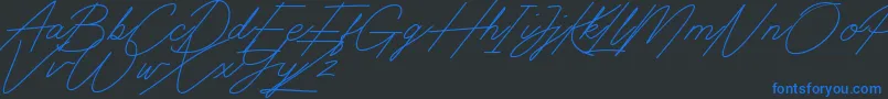 fuente Digital Signature – Fuentes Azules Sobre Fondo Negro