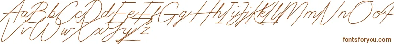 Digital Signature-Schriftart – Braune Schriften auf weißem Hintergrund