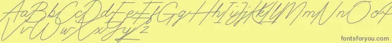 Fonte Digital Signature – fontes cinzas em um fundo amarelo