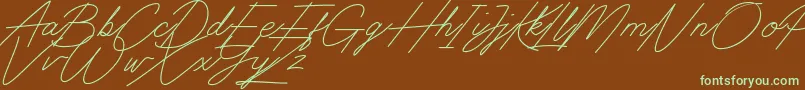 Digital Signature Font – Green Fonts on Brown Background