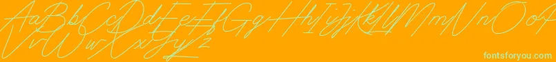 Digital Signature Font – Green Fonts on Orange Background