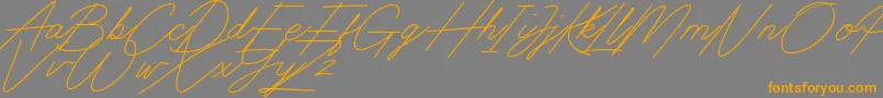Fonte Digital Signature – fontes laranjas em um fundo cinza