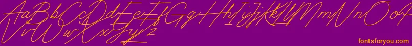 fuente Digital Signature – Fuentes Naranjas Sobre Fondo Morado