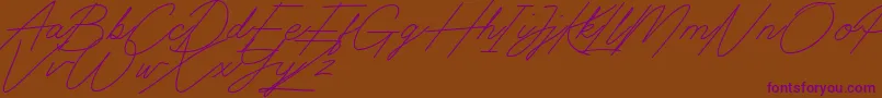 Digital Signature Font – Purple Fonts on Brown Background