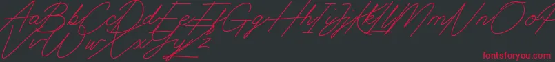 Digital Signature Font – Red Fonts on Black Background