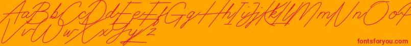 Czcionka Digital Signature – czerwone czcionki na pomarańczowym tle