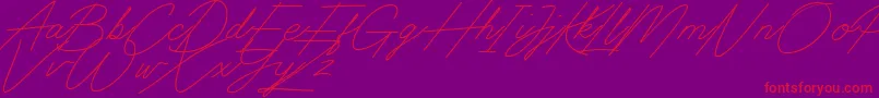 Digital Signature Font – Red Fonts on Purple Background