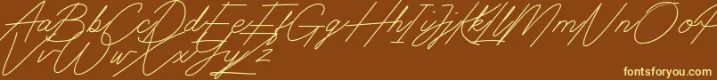 Digital Signature Font – Yellow Fonts on Brown Background