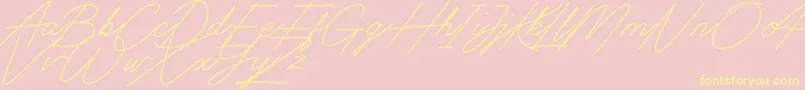 Digital Signature Font – Yellow Fonts on Pink Background
