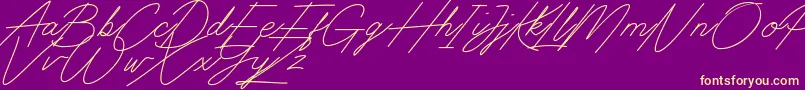 Czcionka Digital Signature – żółte czcionki na fioletowym tle