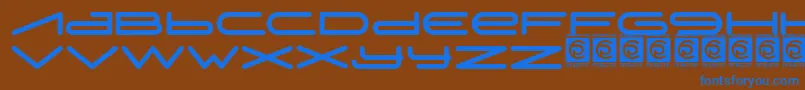 Digitechno FreeVersion-fontti – siniset fontit ruskealla taustalla