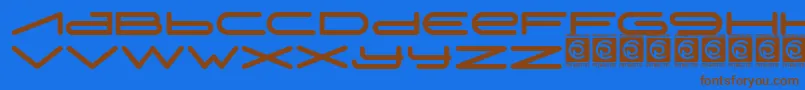 Digitechno FreeVersion Font – Brown Fonts on Blue Background