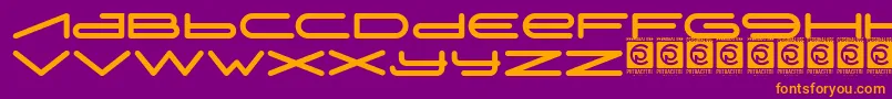 fuente Digitechno FreeVersion – Fuentes Naranjas Sobre Fondo Morado