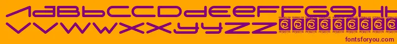 Digitechno FreeVersion Font – Purple Fonts on Orange Background