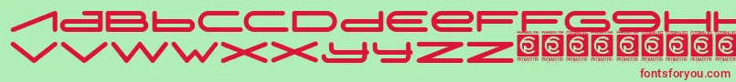 Digitechno FreeVersion Font – Red Fonts on Green Background