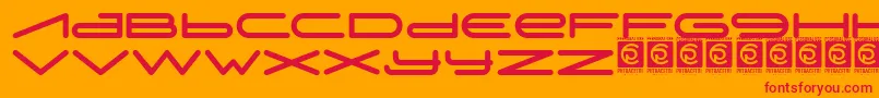 フォントDigitechno FreeVersion – オレンジの背景に赤い文字