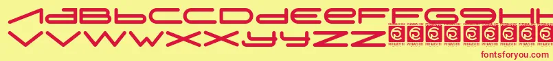 Digitechno FreeVersion Font – Red Fonts on Yellow Background