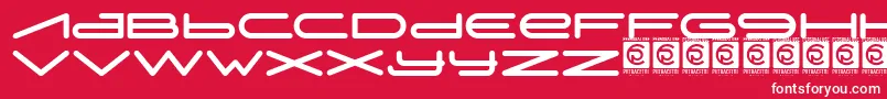 Digitechno FreeVersion Font – White Fonts on Red Background