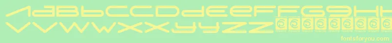 Digitechno FreeVersion Font – Yellow Fonts on Green Background
