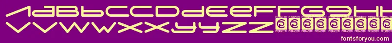 Digitechno FreeVersion Font – Yellow Fonts on Purple Background