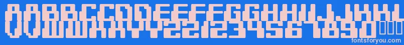 フォントDIGITEK – ピンクの文字、青い背景