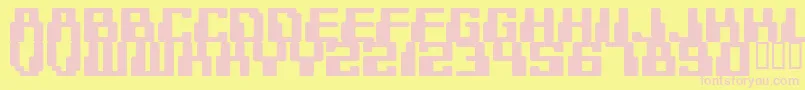 フォントDIGITEK – ピンクのフォント、黄色の背景