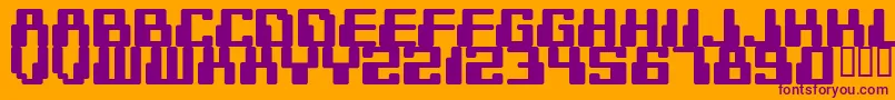 DIGITEK-fontti – violetit fontit oranssilla taustalla