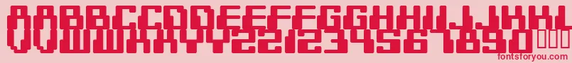 DIGITEK Font – Red Fonts on Pink Background