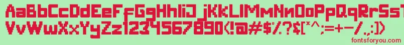 Digitizer Font – Red Fonts on Green Background