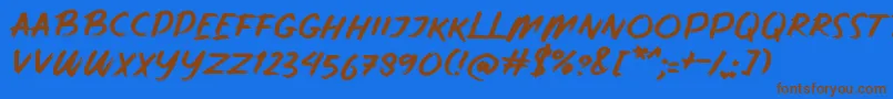 Digress Font – Brown Fonts on Blue Background